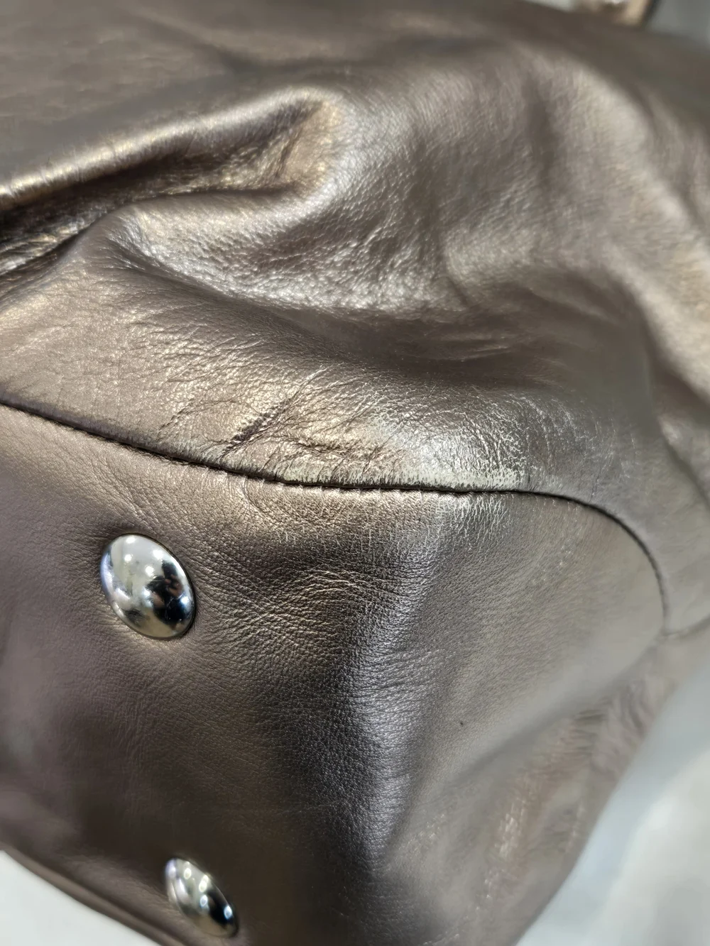Coach Bronze Metallic Leather Shoulder Bag EUC